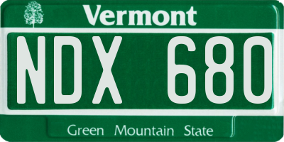VT license plate NDX680
