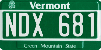 VT license plate NDX681
