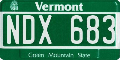VT license plate NDX683