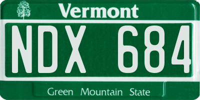 VT license plate NDX684