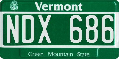 VT license plate NDX686