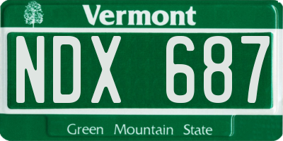 VT license plate NDX687