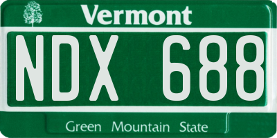 VT license plate NDX688