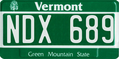 VT license plate NDX689