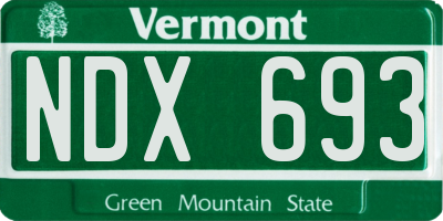 VT license plate NDX693