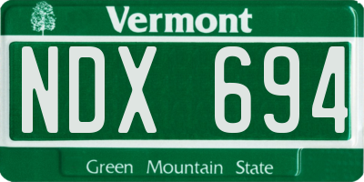 VT license plate NDX694
