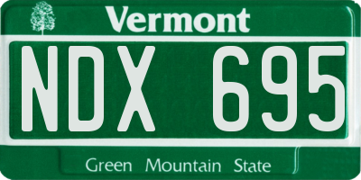 VT license plate NDX695
