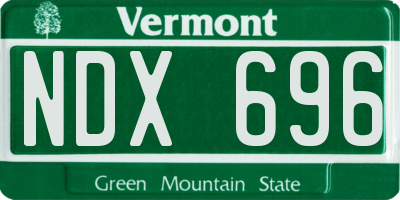 VT license plate NDX696