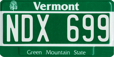 VT license plate NDX699