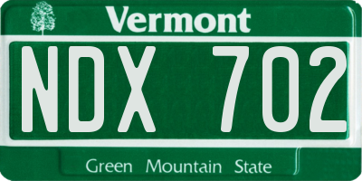 VT license plate NDX702