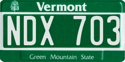 VT license plate NDX703