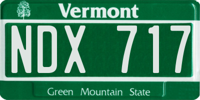 VT license plate NDX717