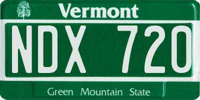 VT license plate NDX720