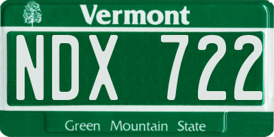 VT license plate NDX722