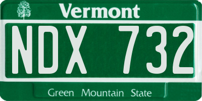 VT license plate NDX732