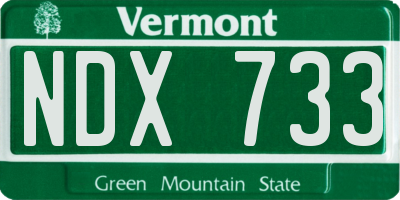VT license plate NDX733