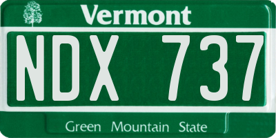 VT license plate NDX737