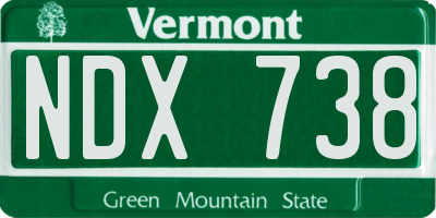 VT license plate NDX738
