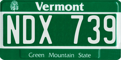 VT license plate NDX739