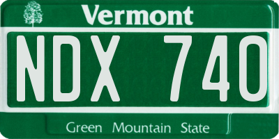VT license plate NDX740