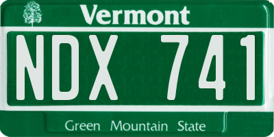 VT license plate NDX741