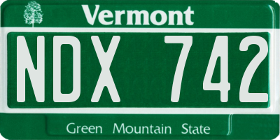 VT license plate NDX742