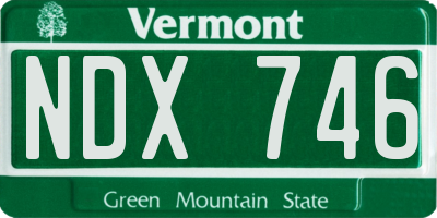 VT license plate NDX746