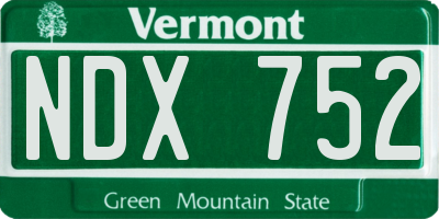 VT license plate NDX752