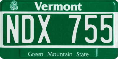VT license plate NDX755