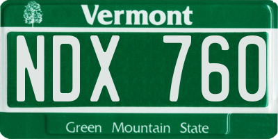 VT license plate NDX760