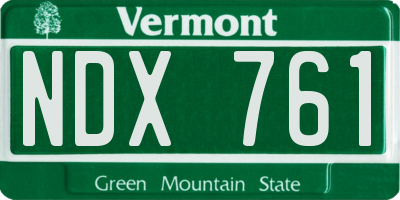 VT license plate NDX761