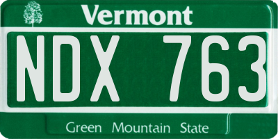 VT license plate NDX763