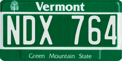 VT license plate NDX764