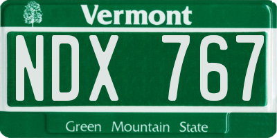 VT license plate NDX767