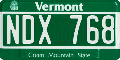 VT license plate NDX768