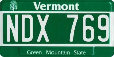 VT license plate NDX769