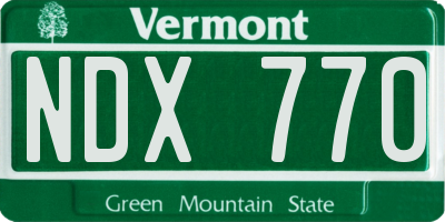 VT license plate NDX770