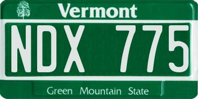 VT license plate NDX775