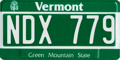 VT license plate NDX779