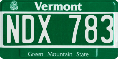 VT license plate NDX783