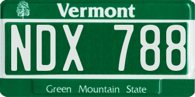 VT license plate NDX788