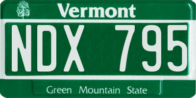 VT license plate NDX795
