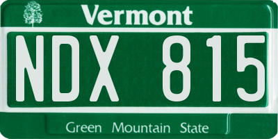 VT license plate NDX815