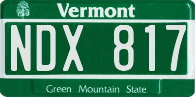 VT license plate NDX817