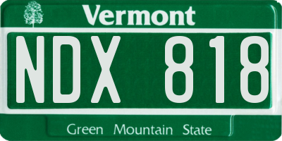 VT license plate NDX818