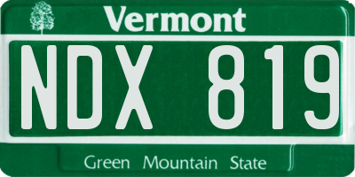 VT license plate NDX819