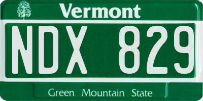 VT license plate NDX829