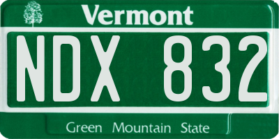 VT license plate NDX832