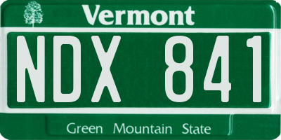 VT license plate NDX841