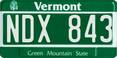 VT license plate NDX843